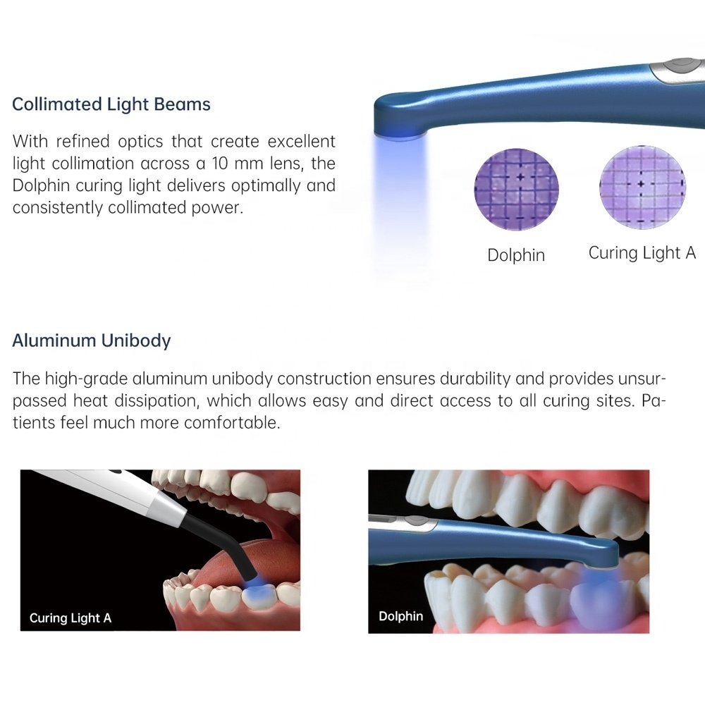 Luxury Type Dental Clinic Equipment 1S Wireless Led Cure Lamp Dental Blue Light Cure Curing lights With Metal Body