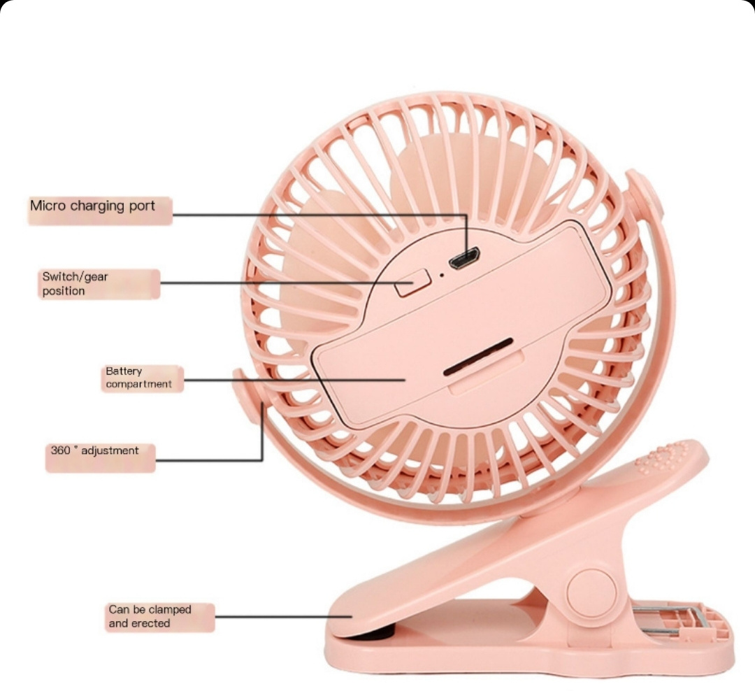 Vehicle Power Supply Air Cooling Fan Battery Plastic Three usb Table Portable rechargeable mini fan