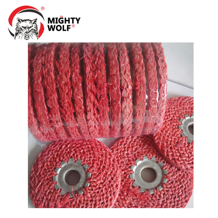 Red Sisal Buffing Wheel iron core Grinding wheel for polishing stainless steel