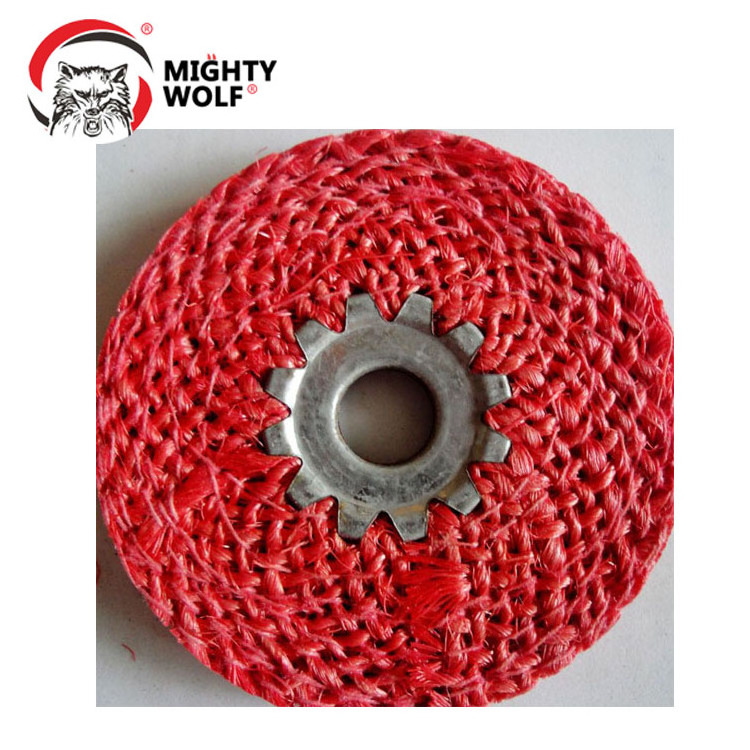 Red Sisal Buffing Wheel iron core Grinding wheel for polishing stainless steel