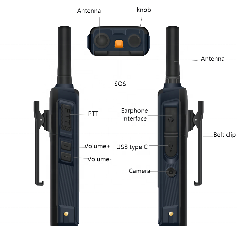 Android 10 POC Zello Long Range Dual Sim Card Walkie Talkie Mobile Phone Radio Woki toki