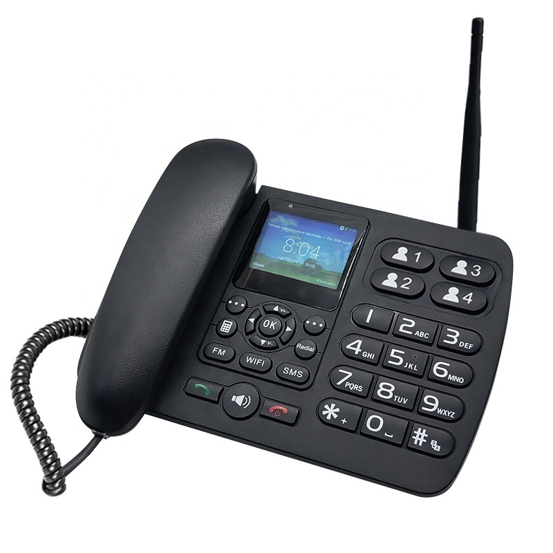 2G 3G 4G Lte Voip Sip Volte Android 4.4 Cordless Desk Phone Home Office Sim TF Card Fixed Wireless Desktop Phone