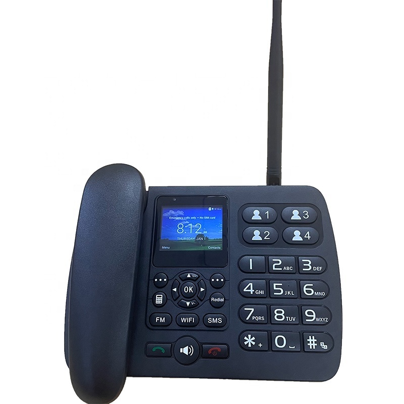 2G 3G 4G Lte Voip Sip Volte Android 4.4 Cordless Desk Phone Home Office Sim TF Card Fixed Wireless Desktop Phone