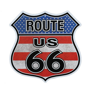 USA route 66 wall decor souvenirirregular metal tin aluminum sign