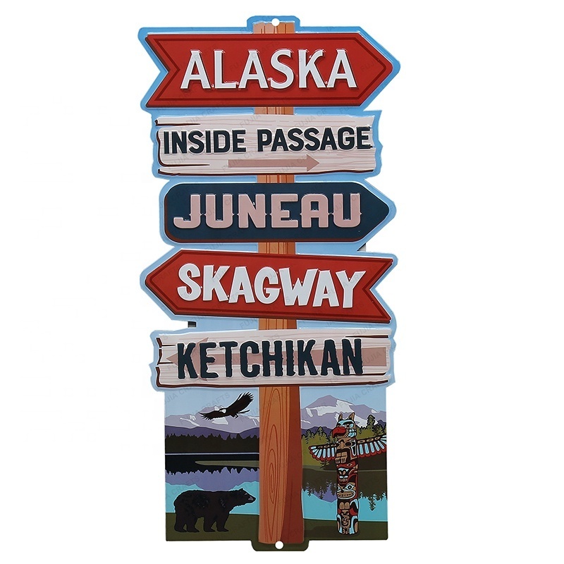 USA route 66 wall decor souvenirirregular metal tin aluminum sign