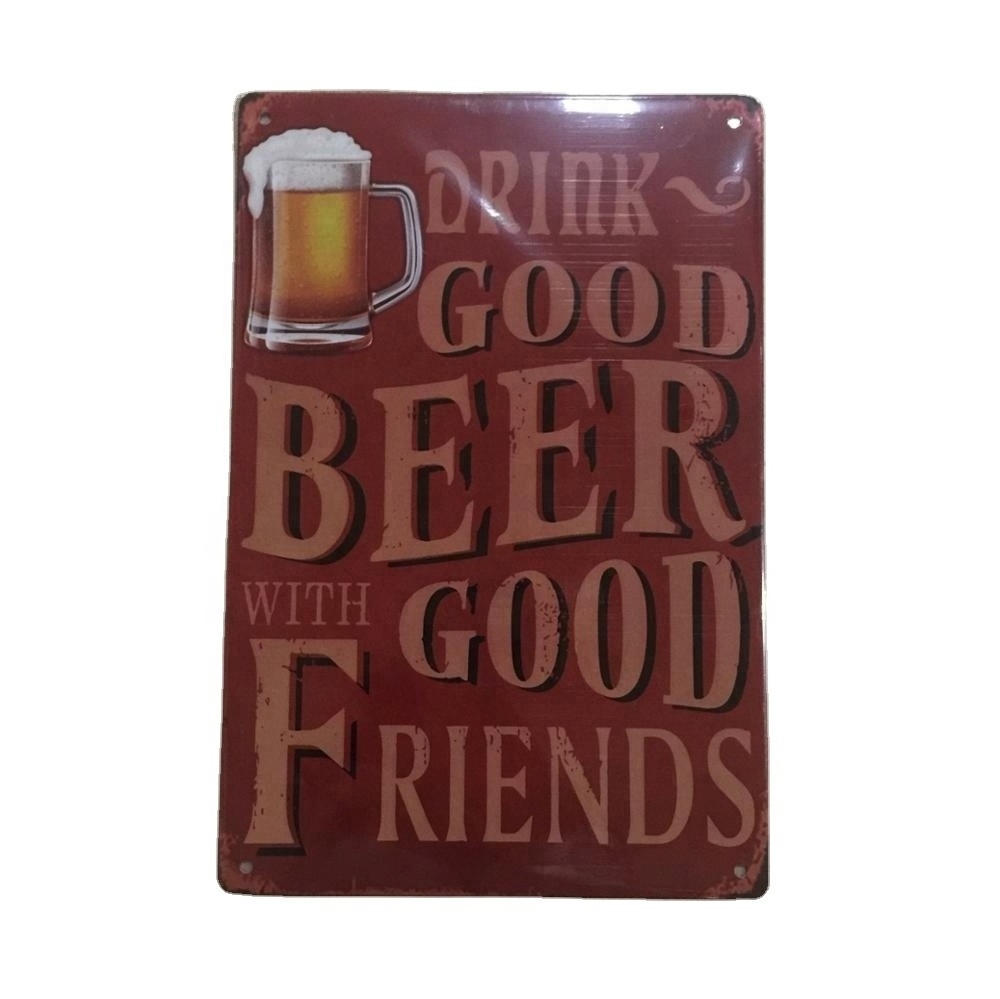 wholesale retro vintage beer metal tin plaque sign, tin board, metal tin plate