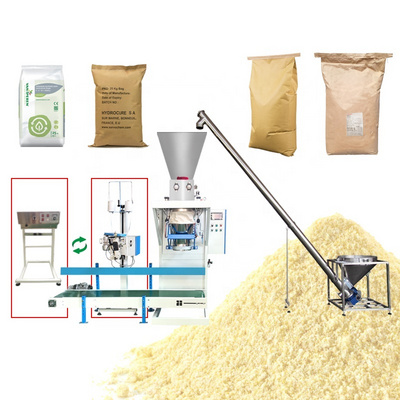 10kg 20kg 25kg Bag Sewing, Heating, Folding, Hemming Tape, Sealing, Packing Powder Flour Packaging Machine