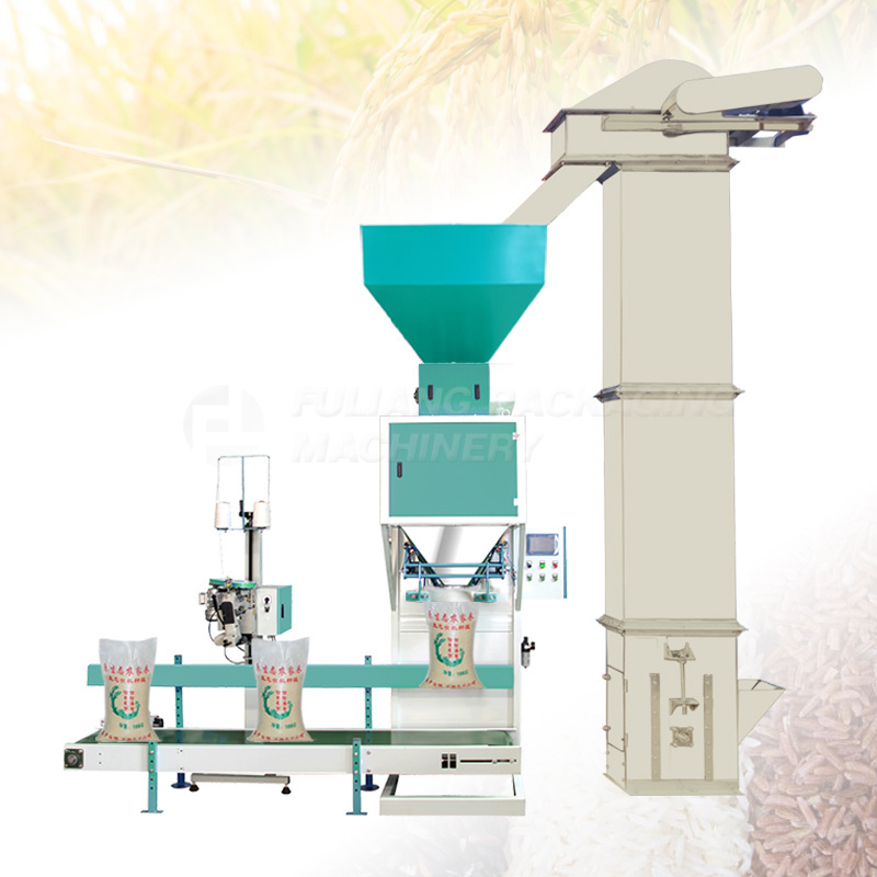 Good Quality 5KG 25KG 50KG Granular Bag Filling Packaging Machine with Stitch or Heating Sealer for rice fertilizer flour grain