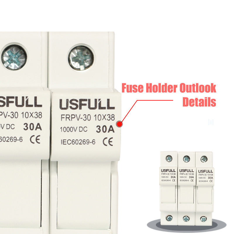 USFULL DC 1000V 15A 10*38 solar fuse link gPV fuse switch