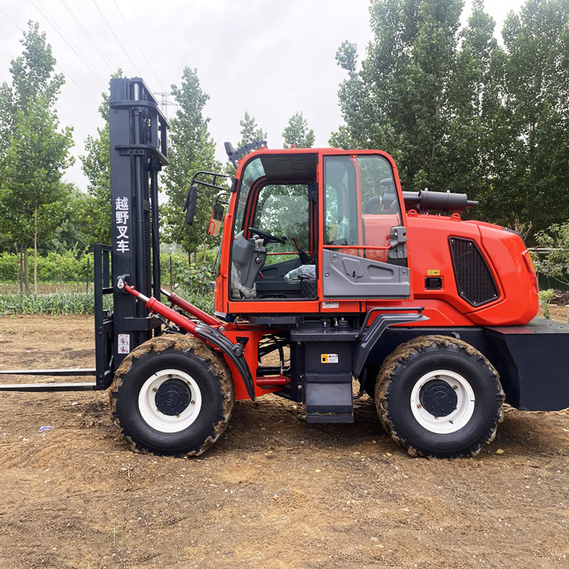 High Quality 1.5Ton 3.5Ton 5Ton 6 Ton 8Ton 4X4 4Wd Diesel Outdoor All Rough Terrain 3 Stage Mast Off Road Forklift for sale