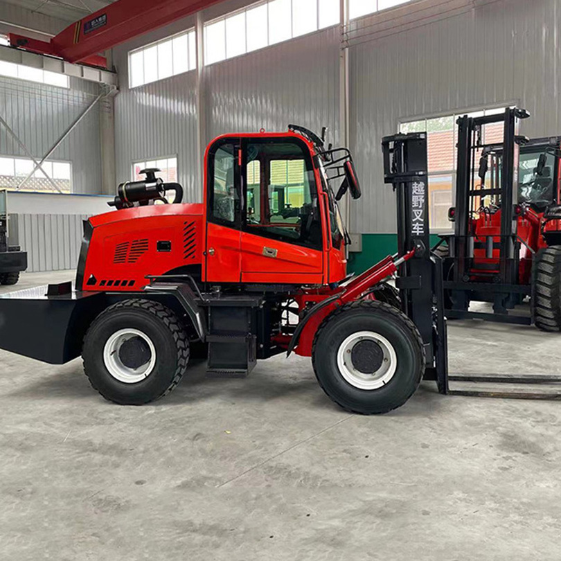 High Quality 1.5Ton 3.5Ton 5Ton 6 Ton 8Ton 4X4 4Wd Diesel Outdoor All Rough Terrain 3 Stage Mast Off Road Forklift for sale