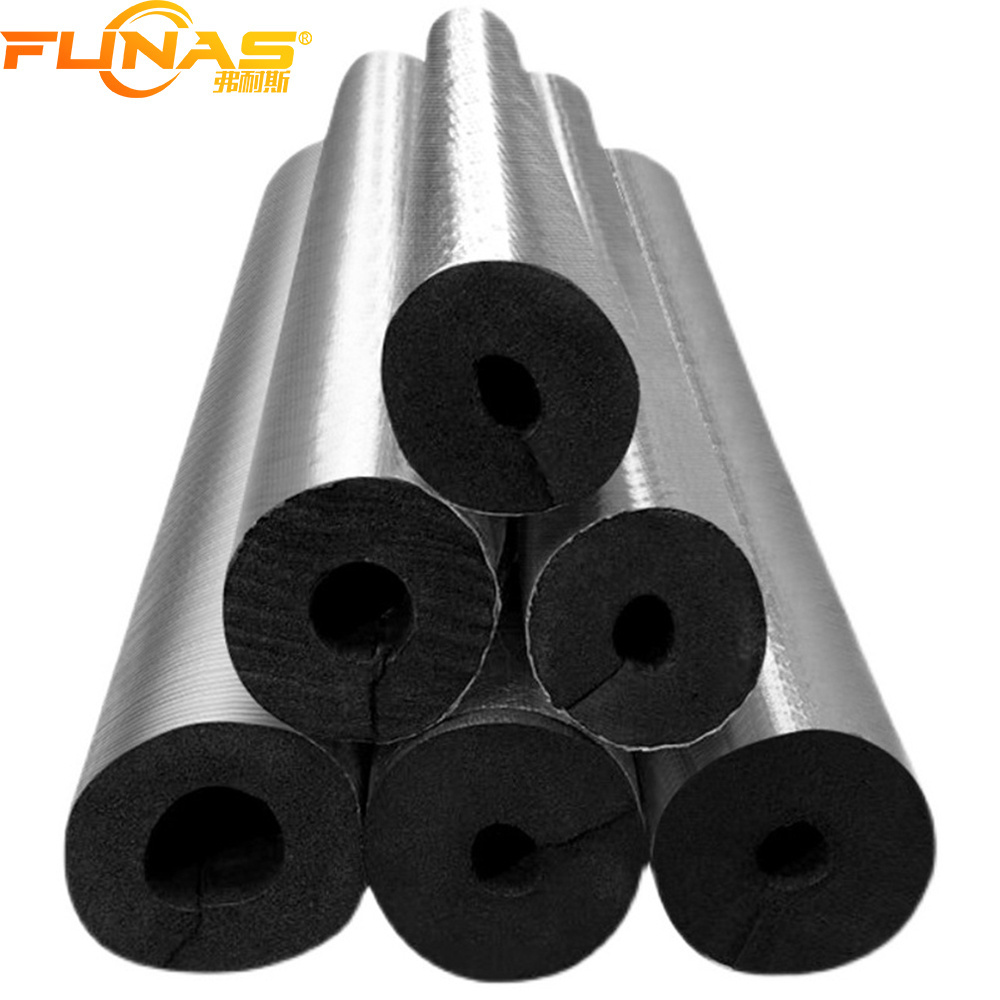 Funas Flex NBR Elastomeric Insulation Rubber Foam Tube with Aluminum Foil