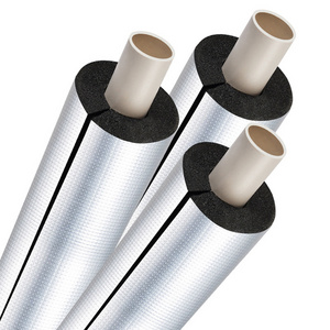 Funas NBR flexible black or colored rubber foam pipe with aluminum foil for air conditioning cold hot copper pipe