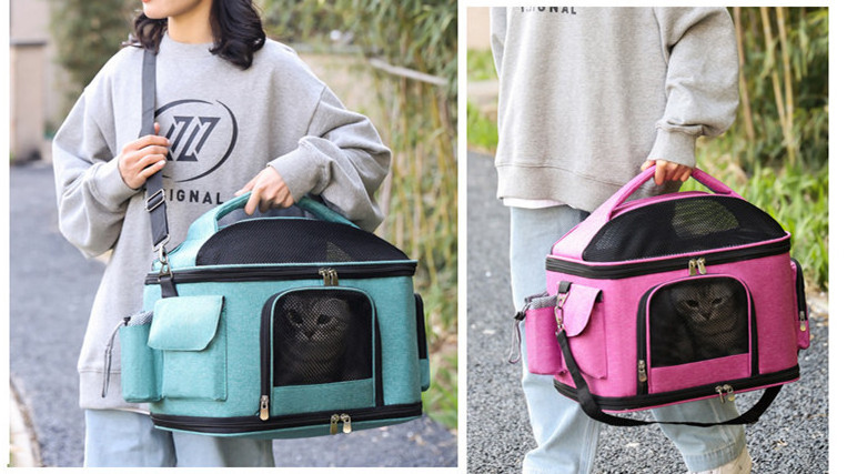 Big capacity kennel foldable Small medium dog carrier bag Car Portable cat cage bag pet car seat carrier