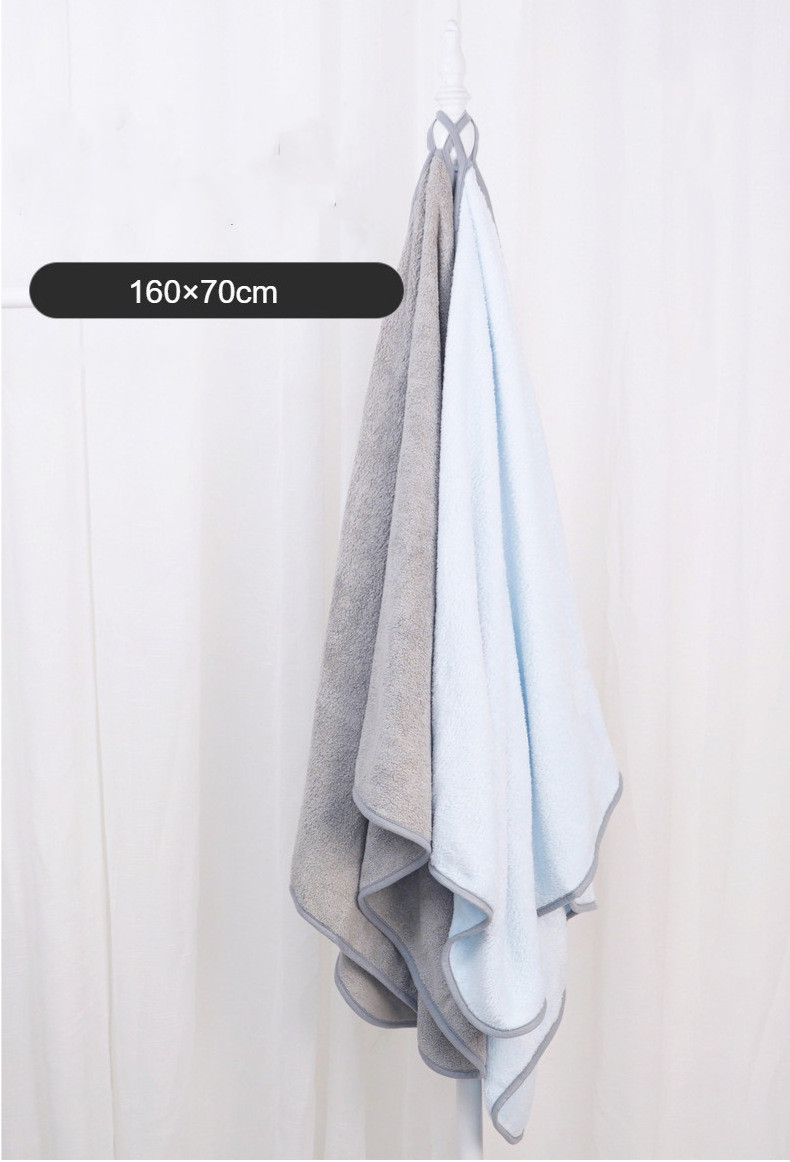 Custom logo Coral fleece pet dog blanket cat shower wrap super fluffy grooming gray microfibre bath towel