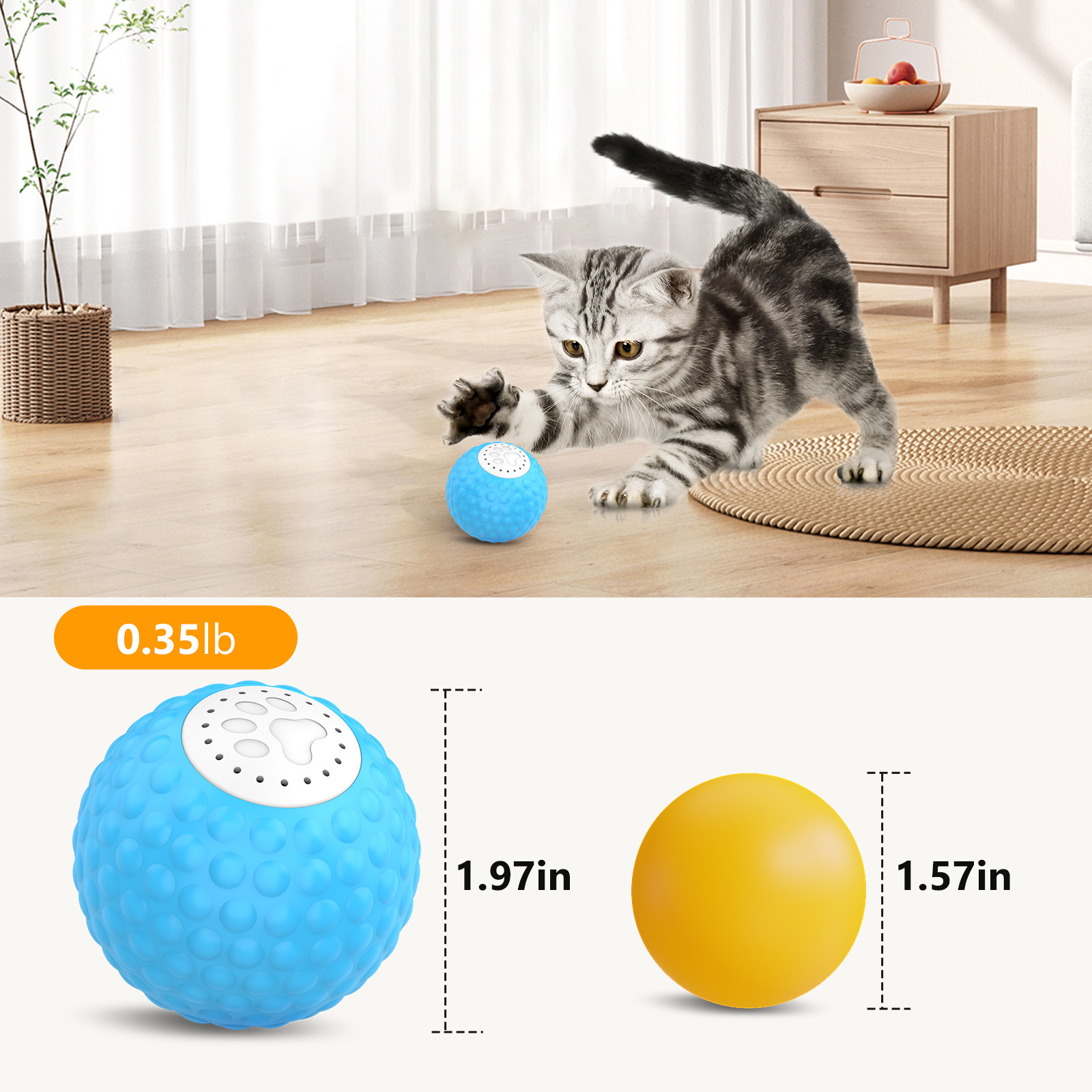 2023 New design USB charging remote control smart auto rotating ball toy pet electric rolling dog cat ball play toys