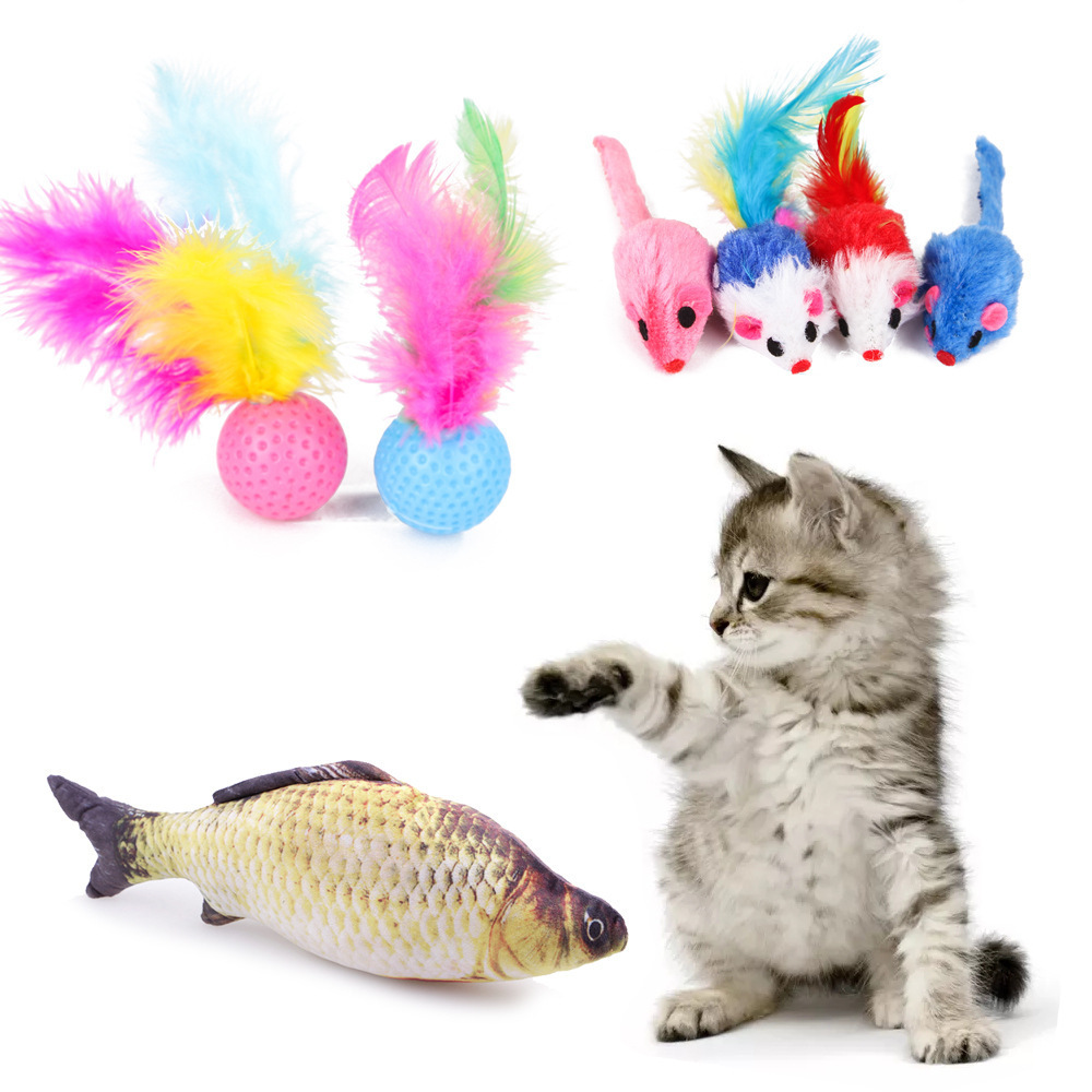 Hot Selling 28 packs Interactive Cat Toy Set Kitten Toys Pack Tunnel Cat Feather Teaser Wand Toy