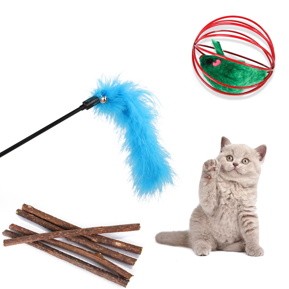 Hot Selling 28 packs Interactive Cat Toy Set Kitten Toys Pack Tunnel Cat Feather Teaser Wand Toy