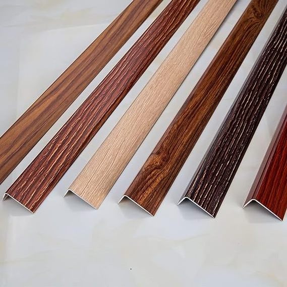 Long-lasting Moistureproof Decorative high density PVC L-Shape baseboard moulding vinyl skirting board