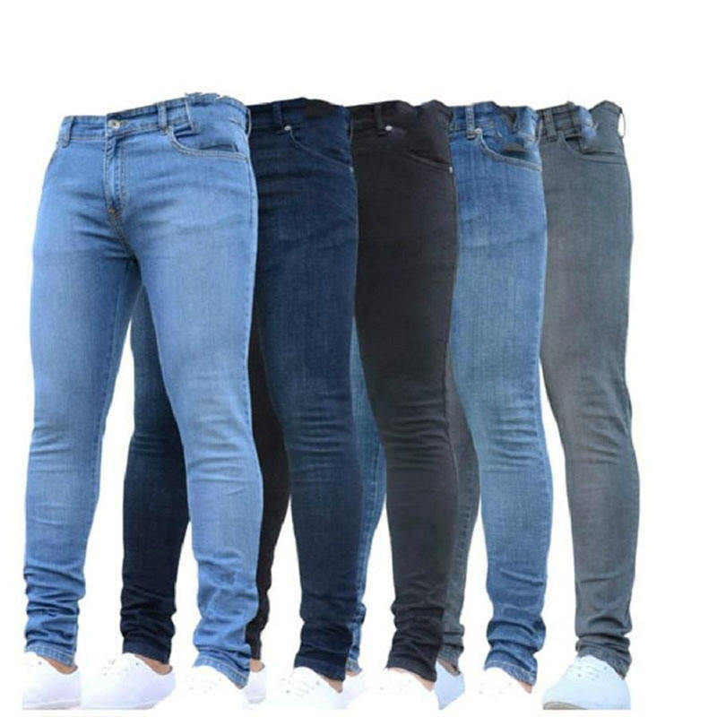 GINA New Stock Men's and women's new and used jeans Straight-leg slim-fit jeans