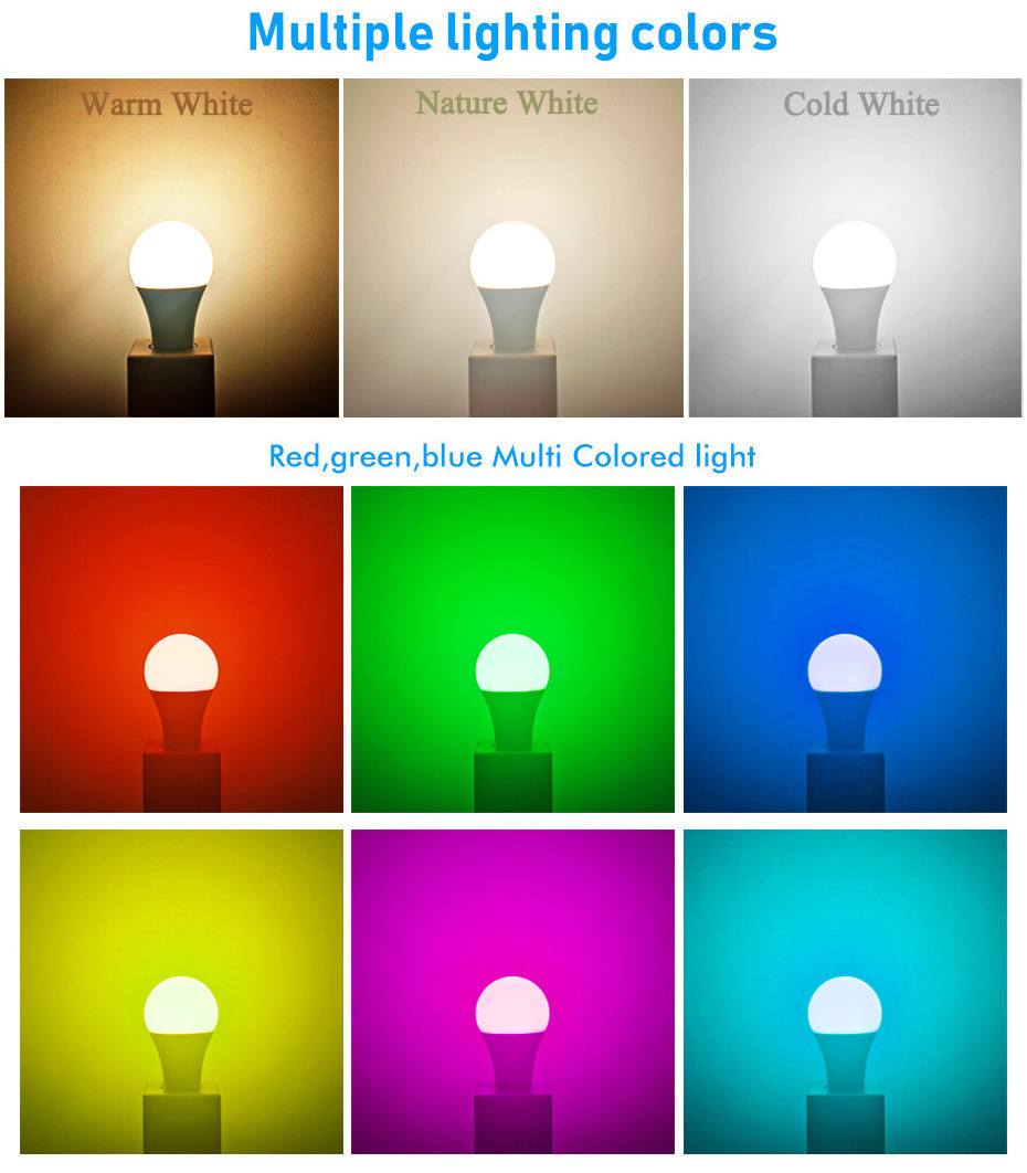 Smart Light Lamp Wifi Bulb 12W 15W 16 Color Changing  Magic RGB LED Bulb e27 110V 220V Rechargeable Light Led Bulbs