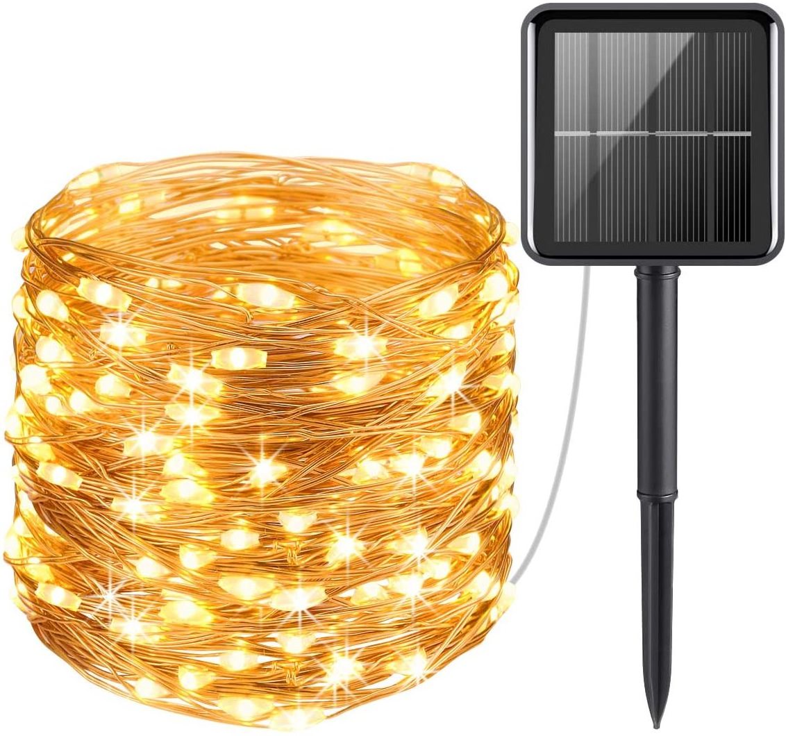 NEW year 10m Led String Light Solar Powered Copper Wire Christmas Tree Fairy Light Outdoor Waterproof Garden String Lights