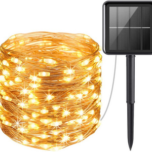 NEW year 10m Led String Light Solar Powered Copper Wire Christmas Tree Fairy Light Outdoor Waterproof Garden String Lights