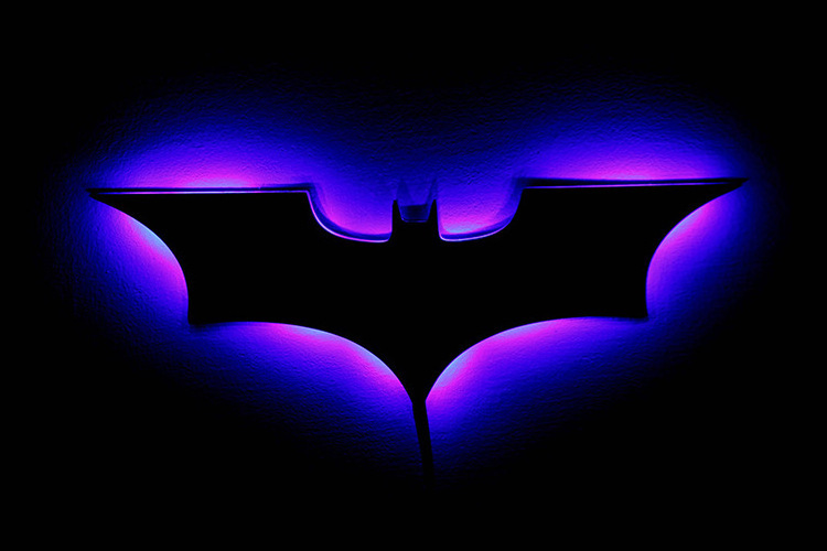 3D creative bat shaped LED night light superhero wall light with remote control for home bedside gaming room club decoration