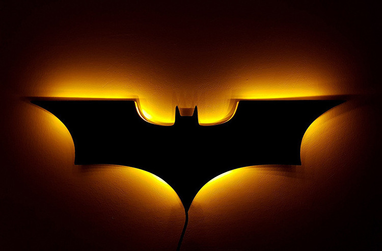 3D creative bat shaped LED night light superhero wall light with remote control for home bedside gaming room club decoration