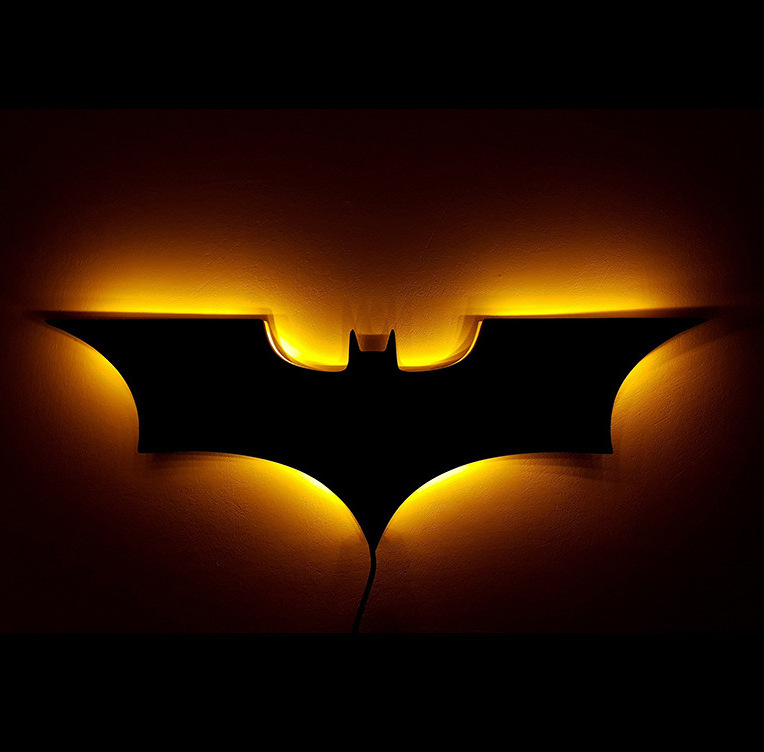 3D creative bat shaped LED night light superhero wall light with remote control for home bedside gaming room club decoration