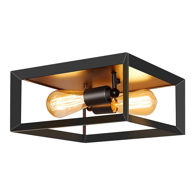 wholesale indoor Modern design led ceiling light 2.4G 3000K-6500K Fixture Black Metal Farmhouse Vintage Close Ceiling Lights