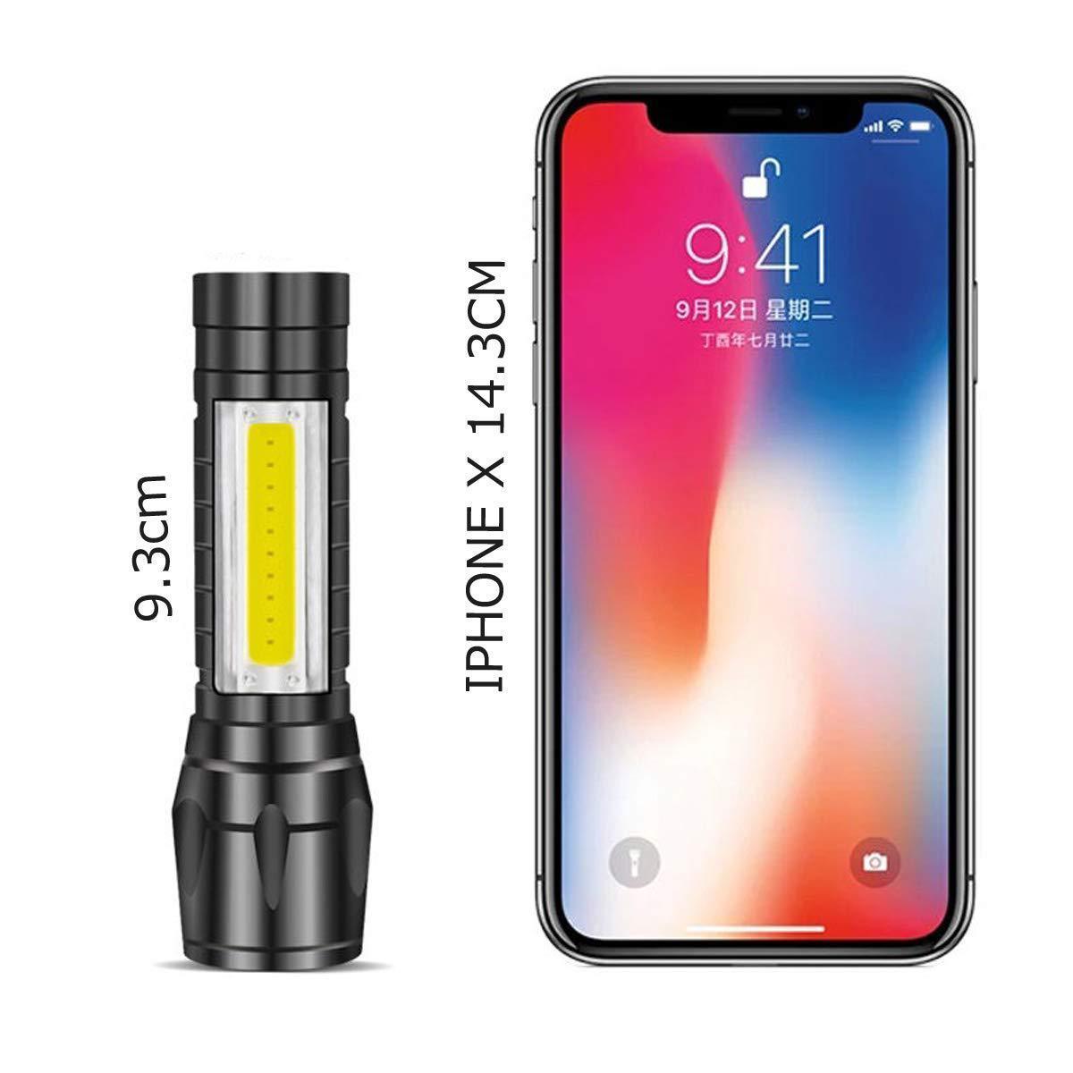 high power aluminum rechargeable zoomable small flashlights Tactical LED cob flashlight mini torch light