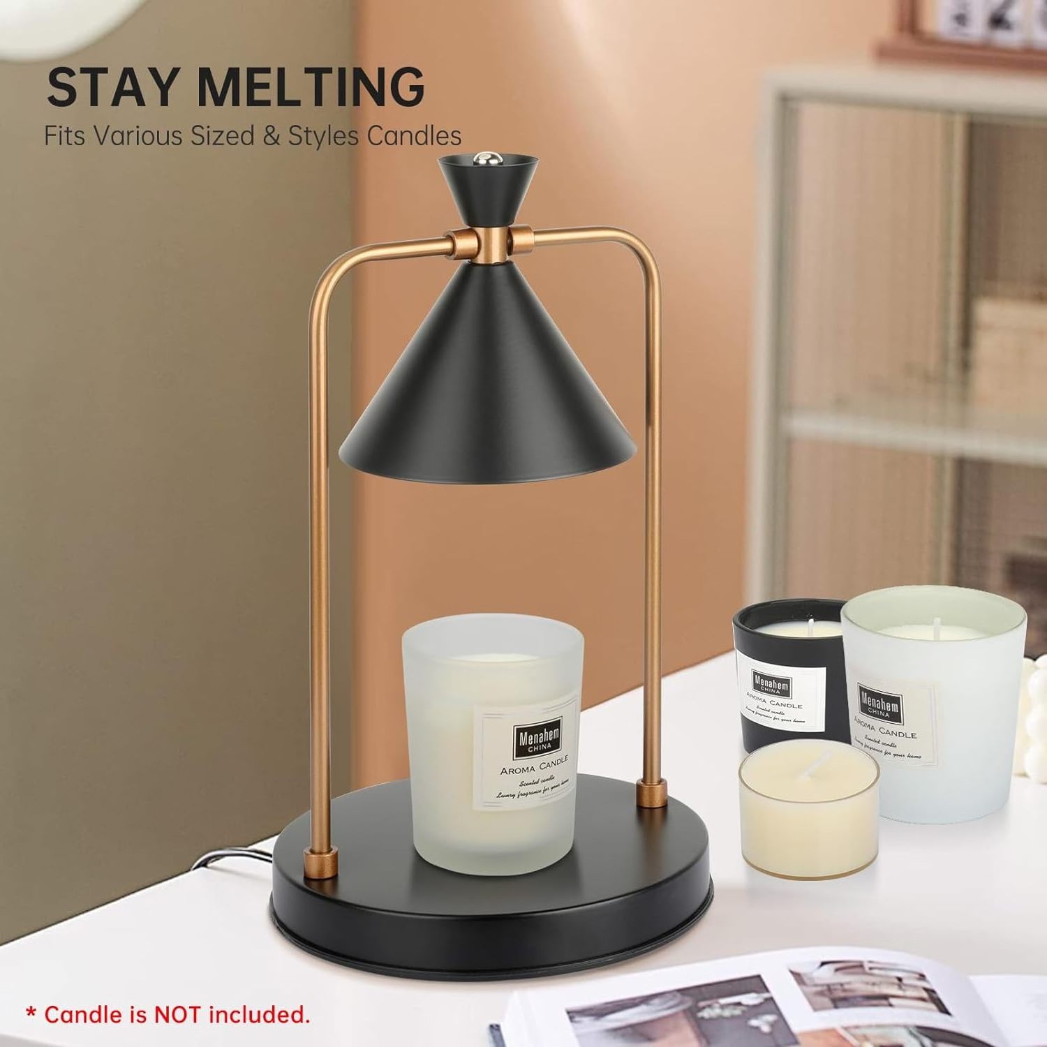 Candle Warmer Lamp Electric Candle Wax Warmer Lamp with 2 Bulbs