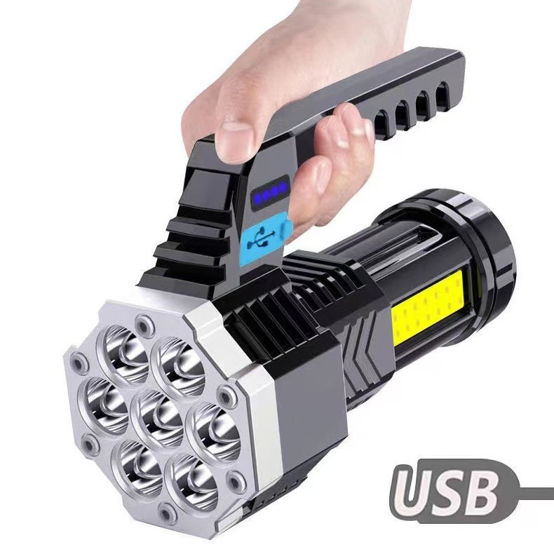 Highlight Multi-functional LED Glare Flashlight 7LED+COB Cob Side Light  Portable Flashlight