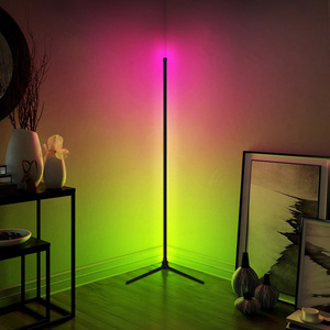 Dropshipping Morden Nordic Decorative Remote Controlled LED Light RGB Tripod Corner Floor Lamp For Living Room