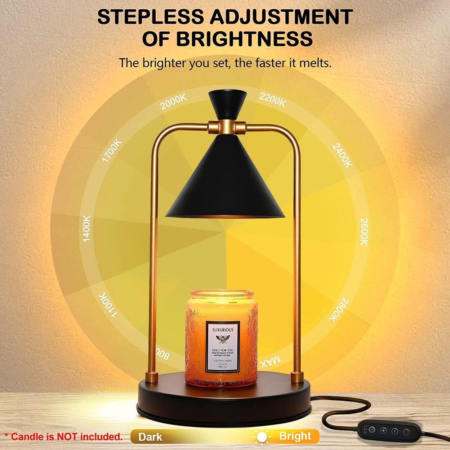 Candle Warmer Lamp Electric Candle Wax Warmer Lamp with 2 Bulbs