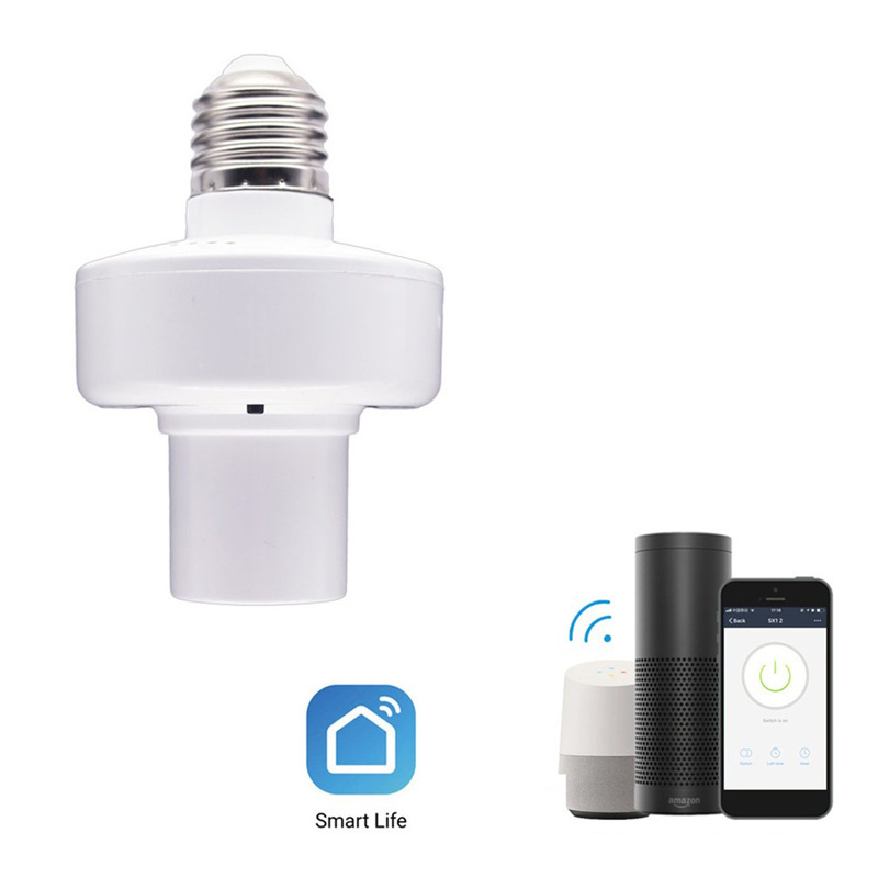 2023 China Manufacturer E27 Lamp Holder Tuya Smart WIFI Lamp Socket Work with Alexa/Google Assistance  PST-WL-LC01