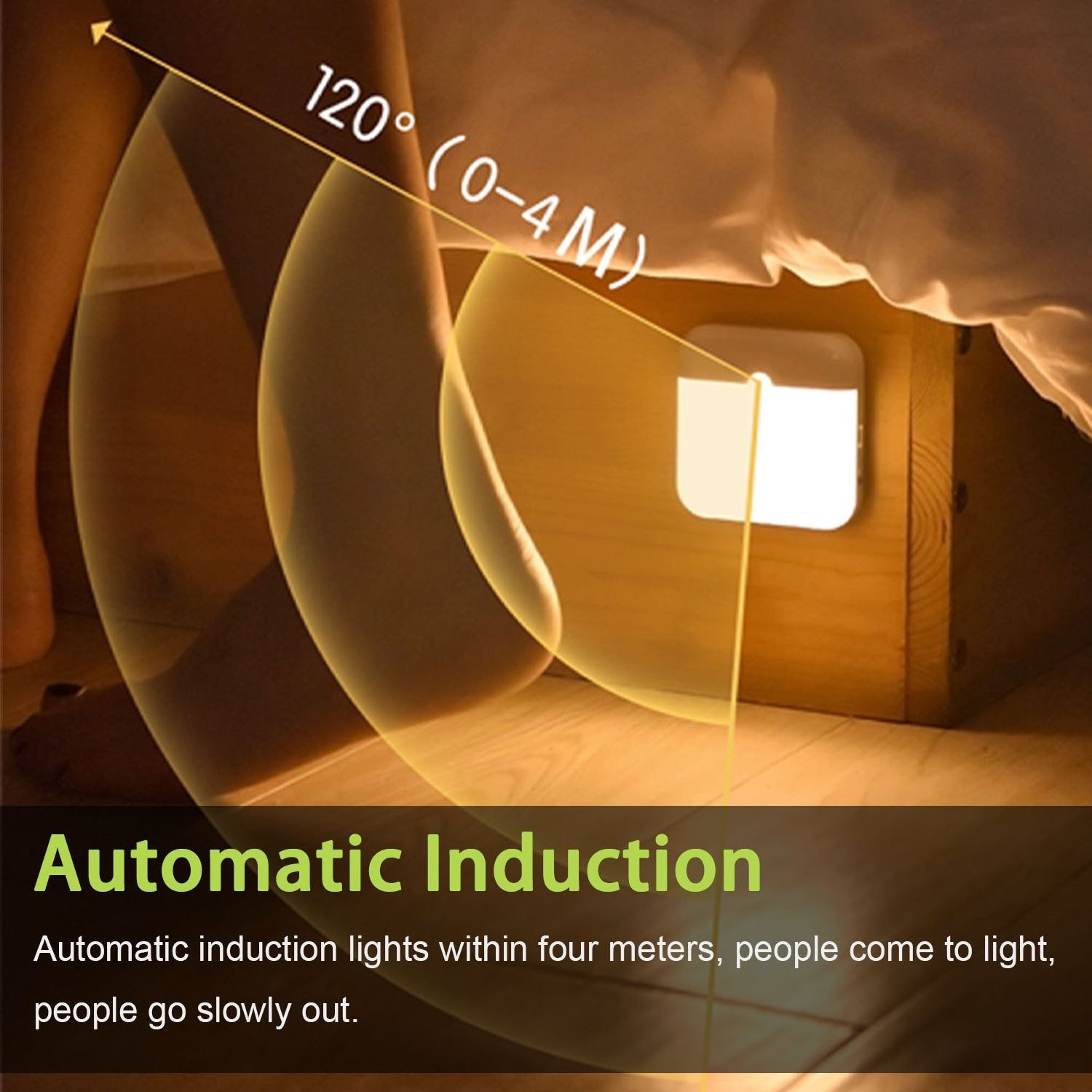 USB Rechargeable Battery lamp, Mini Motion Sensor Night Light, LED Stick-on Closet Lights