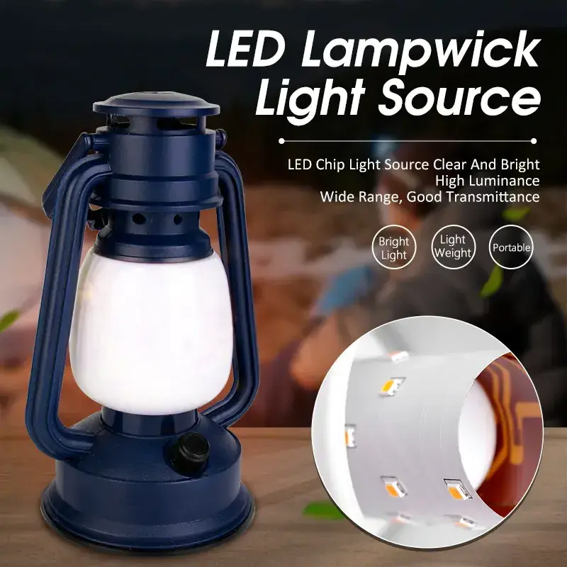 Outdoor Portable Camping Light LED Retro Flame Camping Lantern