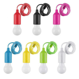 Portable LED Pull Cord Light Bulb Battery Operated Hanging Pull Cord Night Lamp Outdoor Camping Tent Lamp For Home Garden Decor