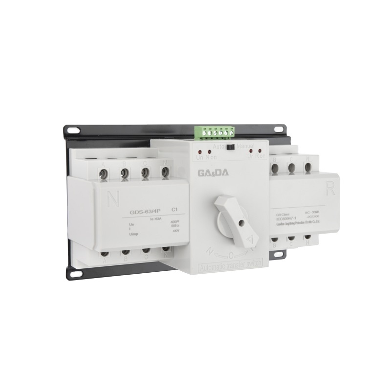 High Quality GDS-63A 220V4P 63A Single Phase Dual Power Automatic Transfer Pv Disconnect Switch Surge Protection Switch