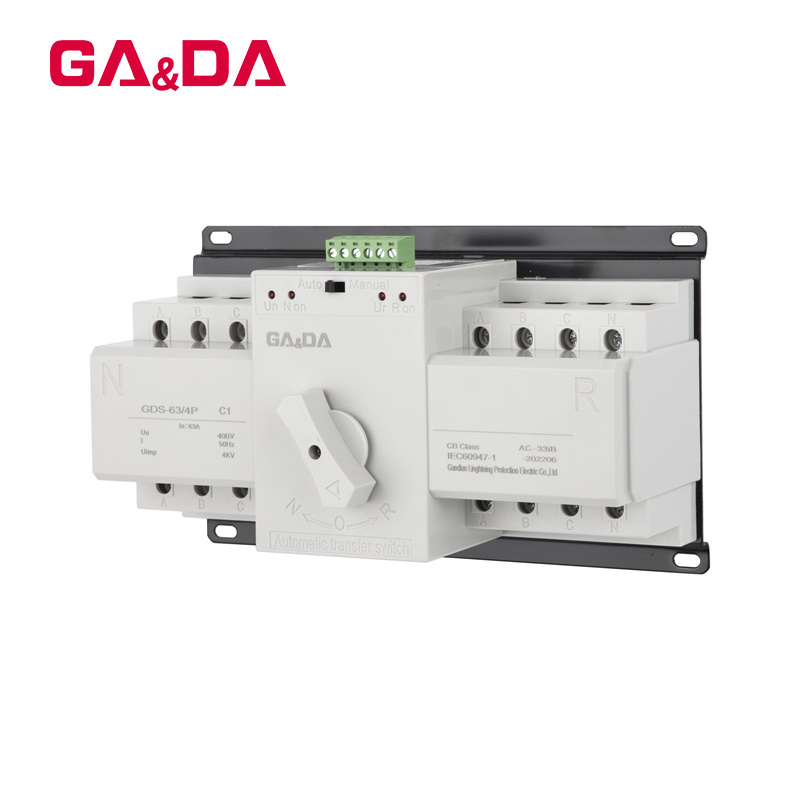 High Quality GDS-63A 220V4P 63A Single Phase Dual Power Automatic Transfer Pv Disconnect Switch Surge Protection Switch