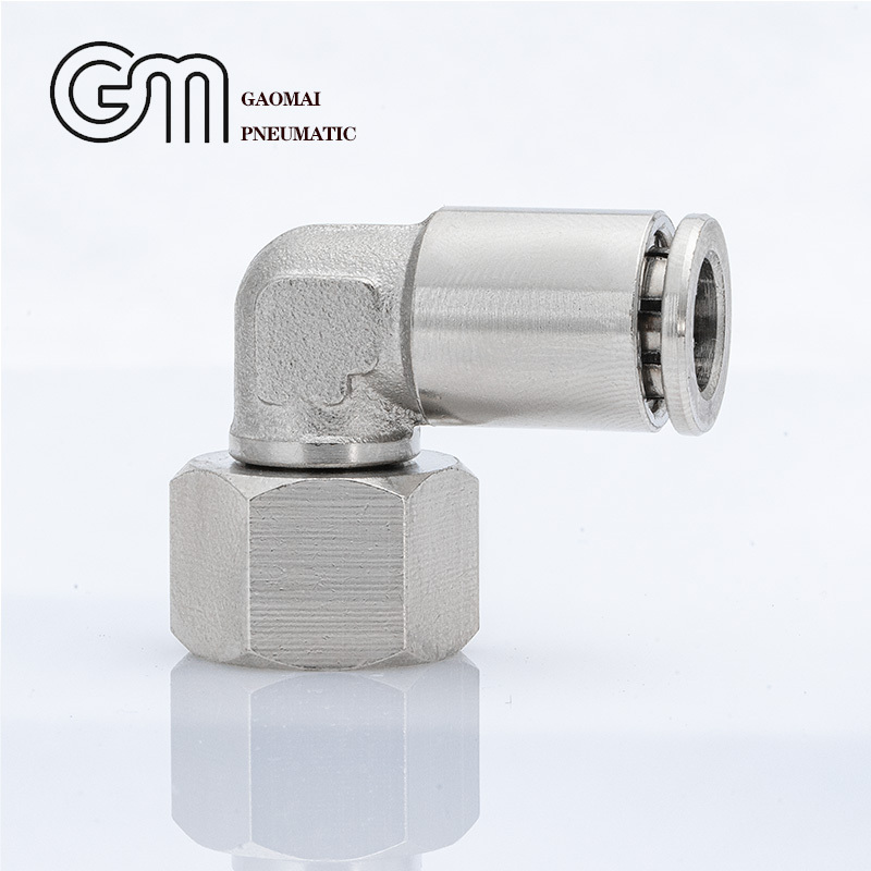 TKC-PLF High Quality  Brass Bsp Thread Straight Elbow M5 1/8 1/4 3/8 1/2 Push In Pneumatic Fittings