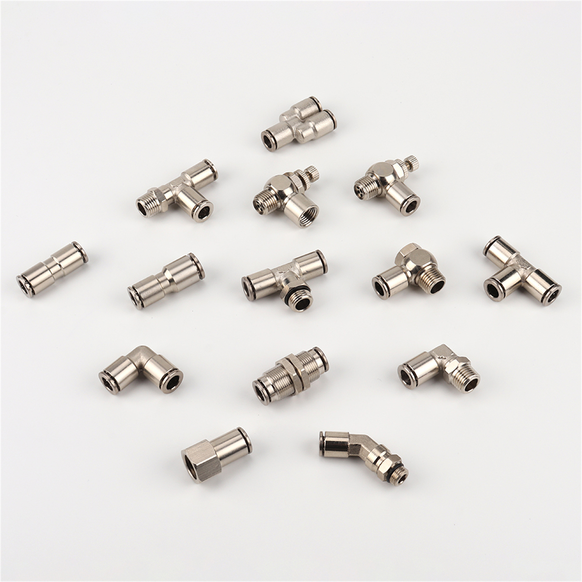 TKC-PLF High Quality  Brass Bsp Thread Straight Elbow M5 1/8 1/4 3/8 1/2 Push In Pneumatic Fittings