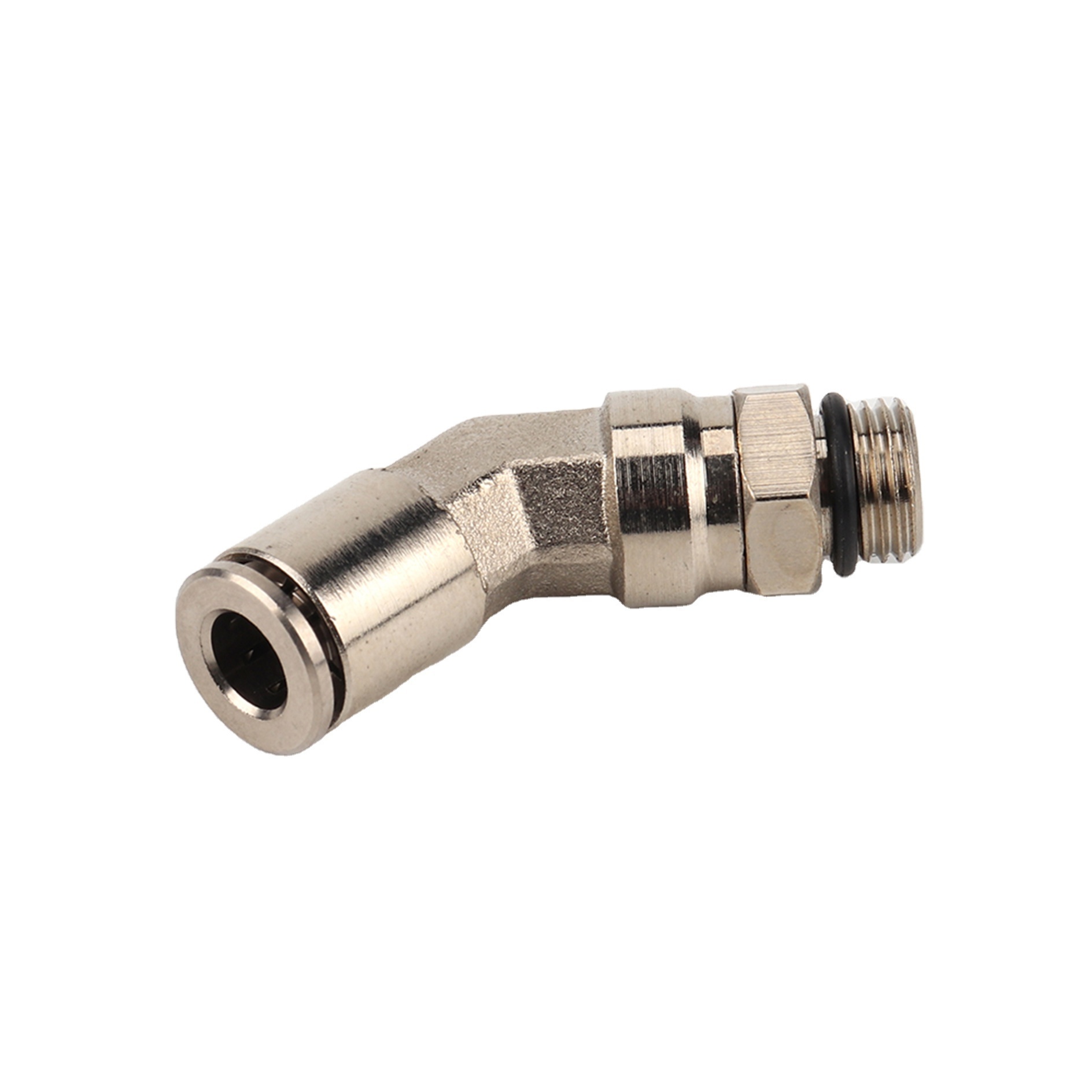 Push to Connect Swivel Male Elbow 45 degree TUBE OD X NPTF MALE DOT Air Brake Brass Fittings