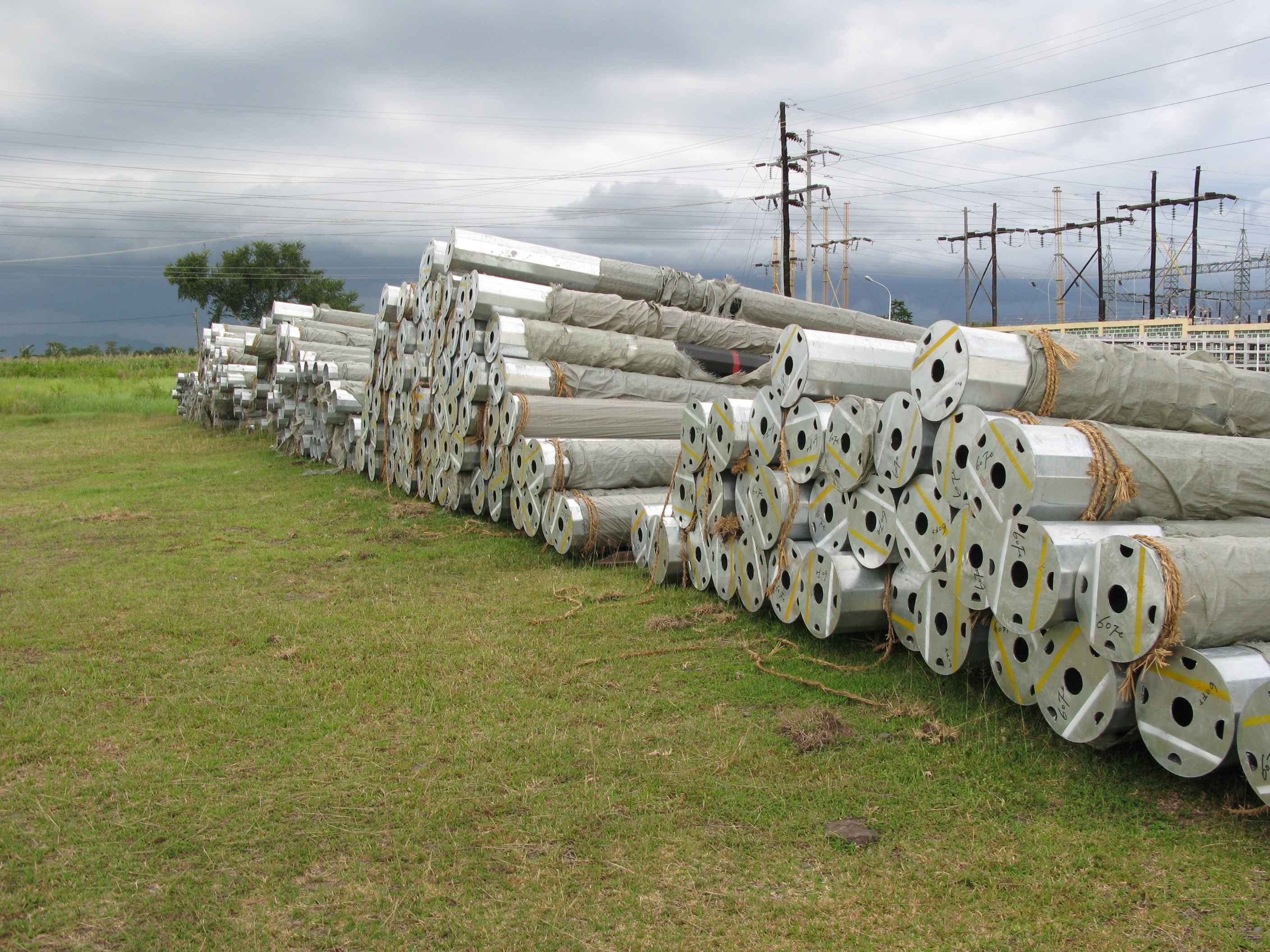 30M 35M 40M Electricity Power Utility Poles Customized Galvanized Steel Electric Pole