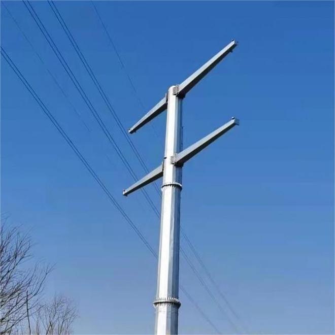 200KV Customized Galvanized Poles For Power Line 8M 9M 10M Electric Power Steel Pole