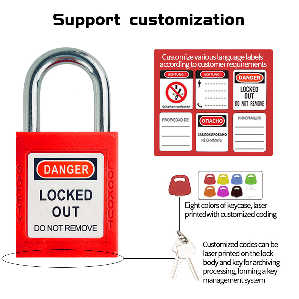 OEM manufacturer in china tagout padlock secured and keys lock out safeti loto safety padlock industrial safety padlock device