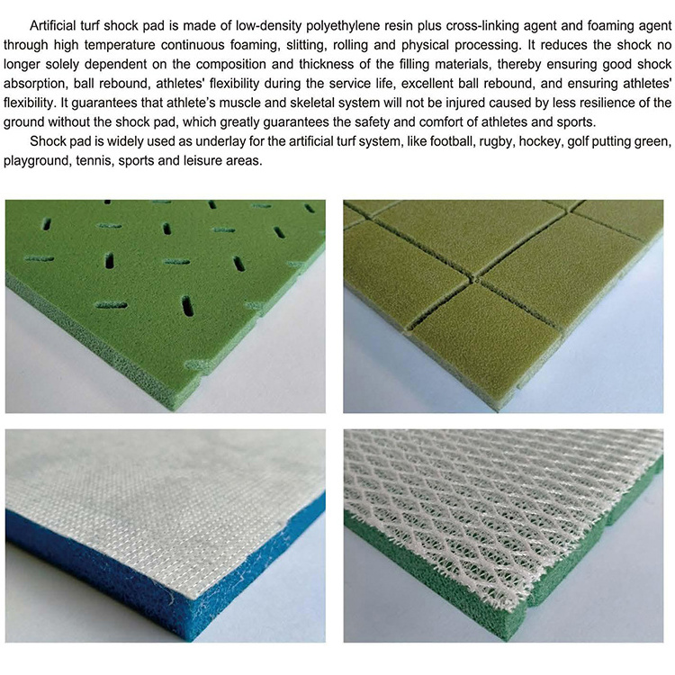 Artificial Turf With Foam Shock Pad Friendly Shock Absorption Padding Shock Pad For Artificial Grass Football Field Tennis Court