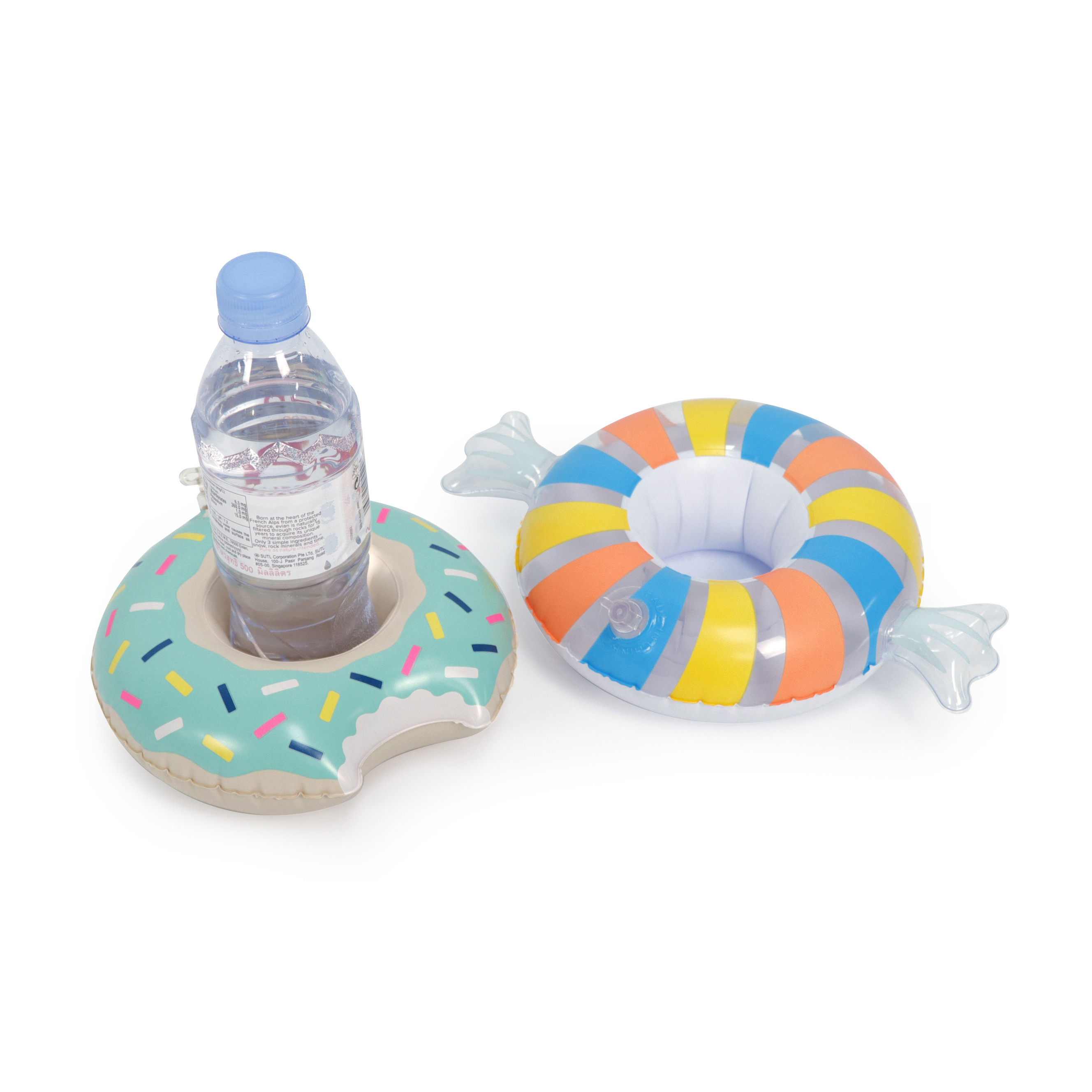 Mini Candy Donut Shaped PVC Inflatable Drink Holder Floating Tray for Cups for Swimming Pool Use with Logo Printing